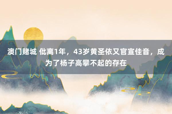 澳门赌城 仳离1年，43岁黄圣依又官宣佳音，成为了杨子高攀不起的存在