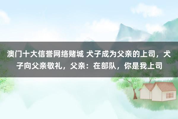 澳门十大信誉网络赌城 犬子成为父亲的上司，犬子向父亲敬礼，父亲：在部队，你是我上司
