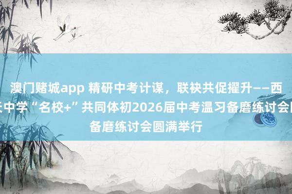 澳门赌城app 精研中考计谋，联袂共促擢升——西安市航天中学“名校+”共同体初2026届中考温习备磨练讨会圆满举行
