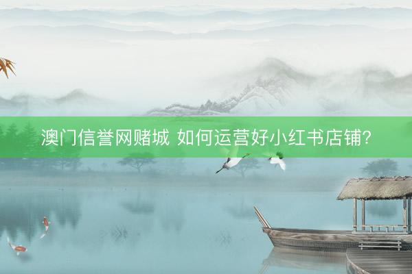 澳门信誉网赌城 如何运营好小红书店铺?
