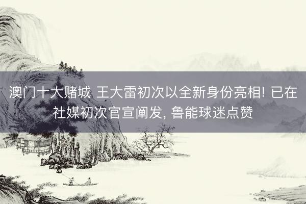 澳门十大赌城 王大雷初次以全新身份亮相! 已在社媒初次官宣阐发, 鲁能球迷点赞