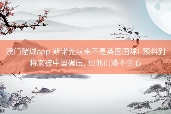 澳门赌城app 斯诺克从来不是英国国球! 预料到将来被中国碾压, 但他们漫不全心